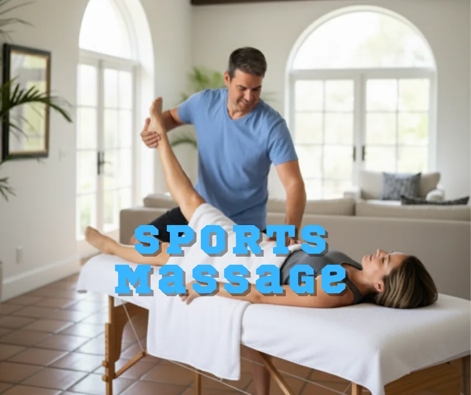 CMT James Palmer performing a hamstring stretch on a client in Beverly Hills