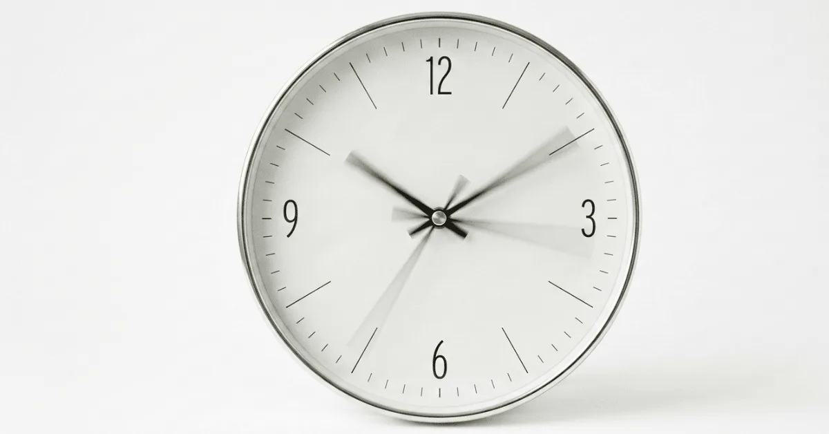 picture of a clock with blurred hands as if to show time is valuable and going by quickly